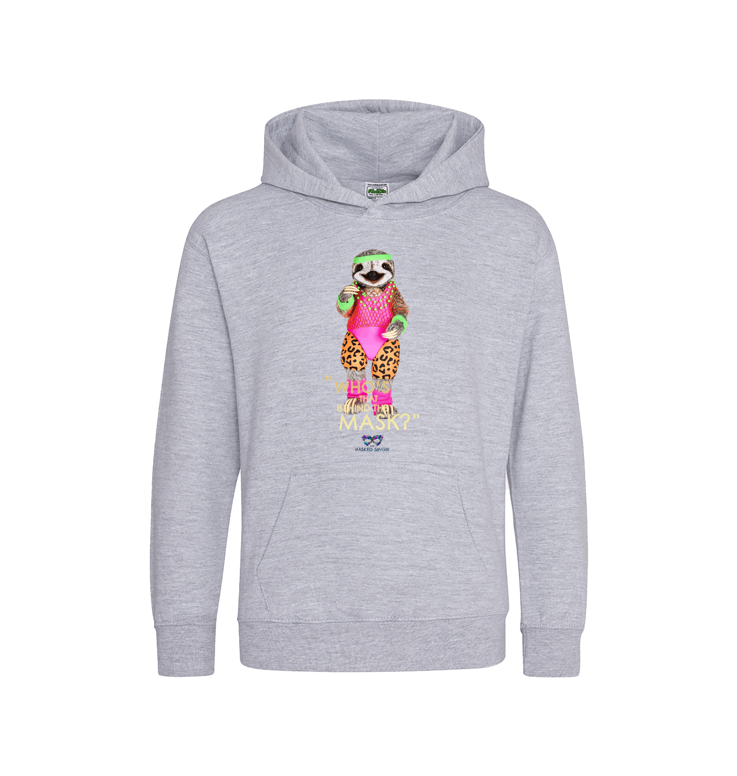 Heather Grey Printed Kids Hoodie Front